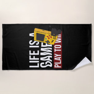 SERVIETTE DE PLAGE LA VIE EST UN JEU À GAGNER
