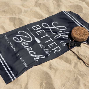 Serviette De Plage La Vie Personnalisée Est Mieux À La Plage