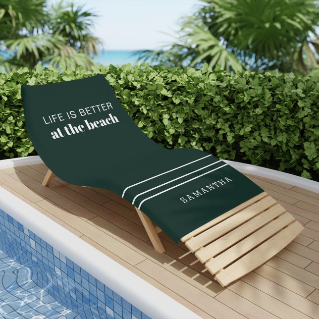 Serviette De Plage La vie personnalisée est une meilleure famille Vac (Life Better At Beach Cute Custom Pool Side Towel)