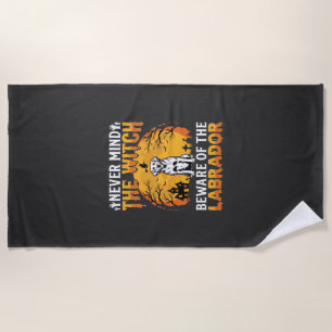 Serviette De Plage Labrador Halloween Attention au Chien