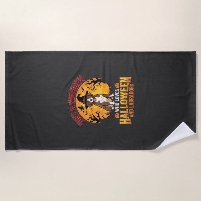 Serviette De Plage Labrador Halloween Grand-mère Conception de chien_ (Devant)