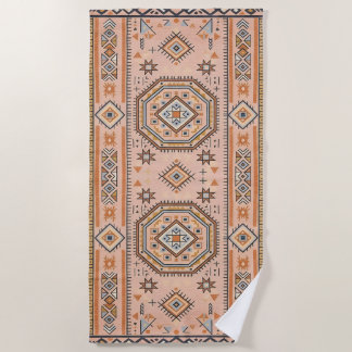 Serviette De Plage Labyrinthe Doré – Géométrie Marocaine Moderne