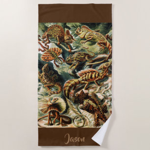 Serviette De Plage Lacertilia Lizards par Ernst Haeckel (personnalisé