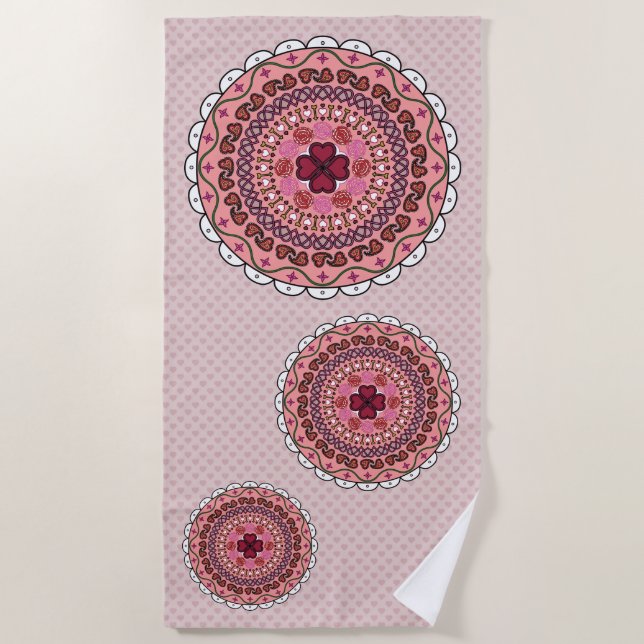 Serviette De Plage Lacy Valentine's Day Beach Towel (Devant)