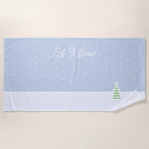 Serviette De Plage Laisser neiger un arbre d'hiver minuscule Ice Blue