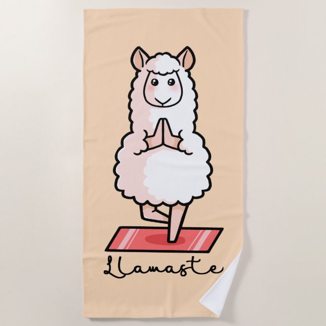 Serviette De Plage Lama de yoga - Llamaste (Devant)