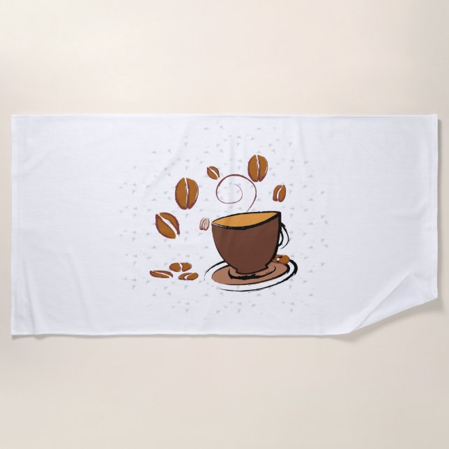 Serviette De Plage L'amour du café (Devant)