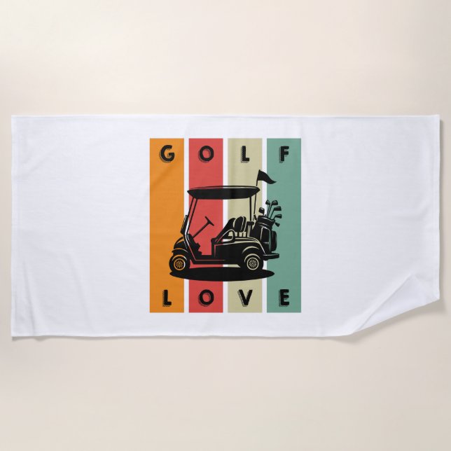 Serviette De Plage L'amour du golf (Devant)