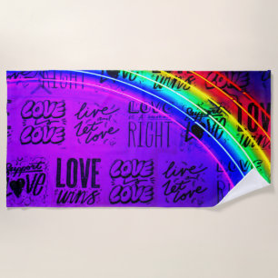 Serviette De Plage L'amour gagne le Gay pride LBGQT Rainbow