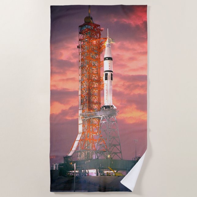 Serviette De Plage Lancement de la fusée Apollo Saturn 1B (Devant)