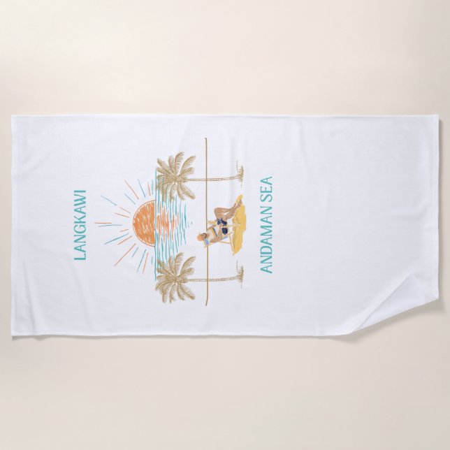 Serviette De Plage Langkawi Mer d'Andaman Rétro Chic (Devant)