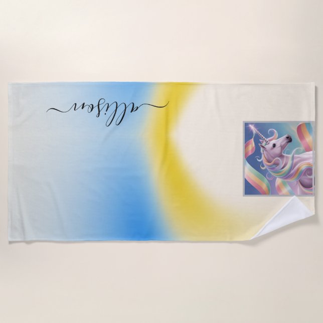 Serviette De Plage L'anniversaire magique de Luna Rainbow (Devant)