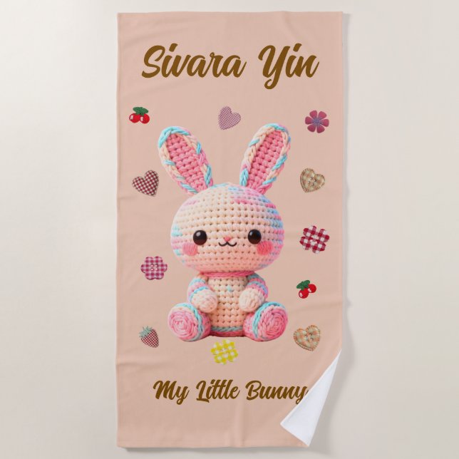 Serviette De Plage Lapin au crochet doux (Devant)
