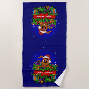 Serviette De Plage Lapin de Noël