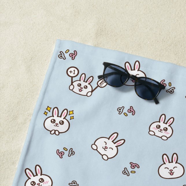 Serviette De Plage Lapin mignon (En situation)