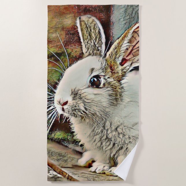 Serviette De Plage lapin toony (Devant)