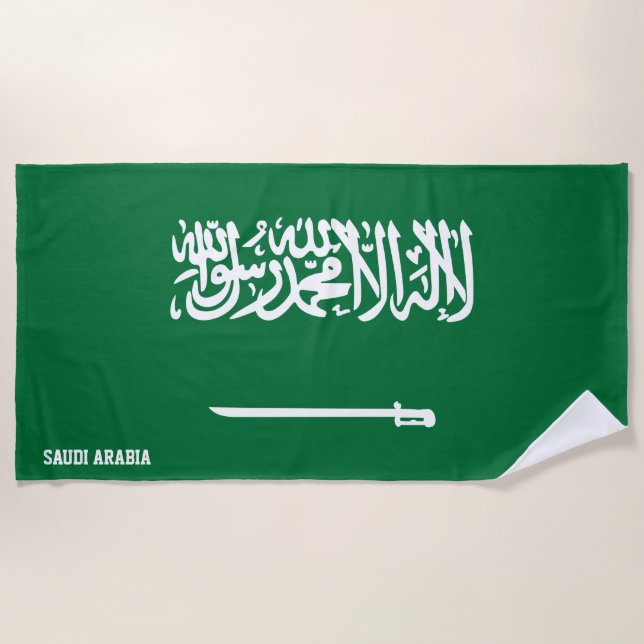 Serviette De Plage L'Arabie Saoudite Drapeau Splendide Patriotique (Devant)