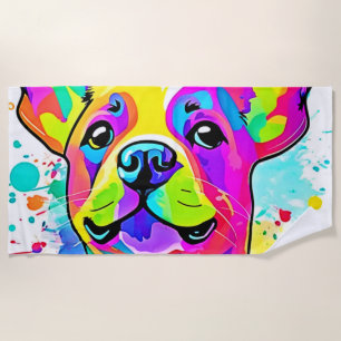 Serviette De Plage L'art chiot franco-bulgare