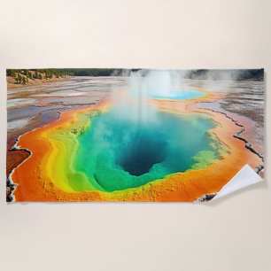 Serviette De Plage L'art coloré des sources chaudes de la nature