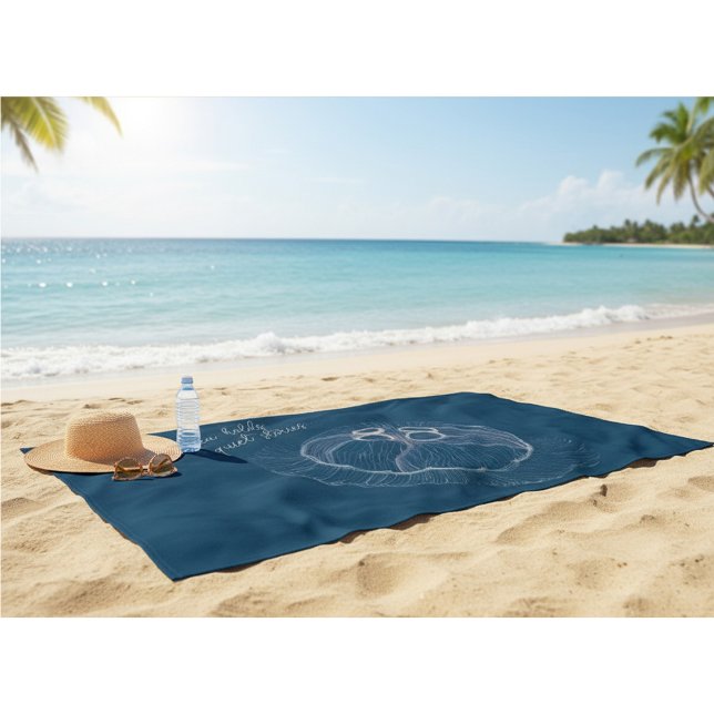 Serviette De Plage L'art des méduses avec « La mer contient des histo (Créateur téléchargé)