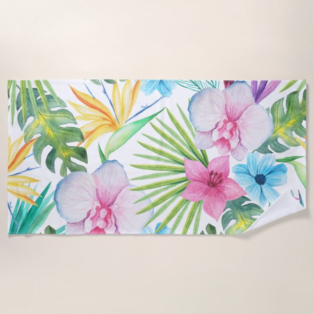 Serviette De Plage L'art des oiseaux tropicaux (Devant)