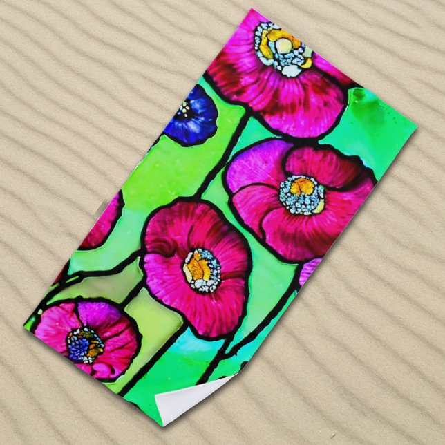 Serviette De Plage L'art en verre des anémones (Créateur téléchargé)