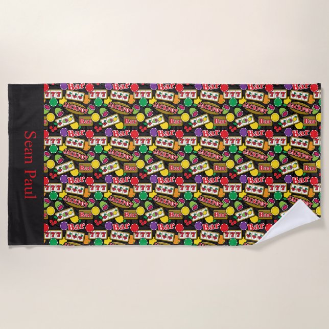 Serviette De Plage Las Vegas Casino Gambling et Poker Patterned (Devant)