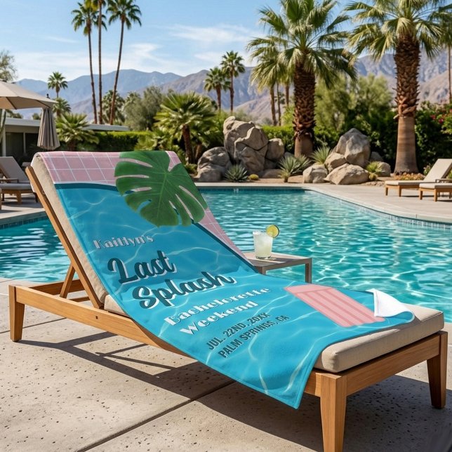 Serviette De Plage Last Splash Bachelorette Weekend Pool Party (Créateur téléchargé)