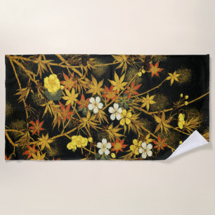 Serviette De Plage L'automne japonais laisse l'art classique antique 