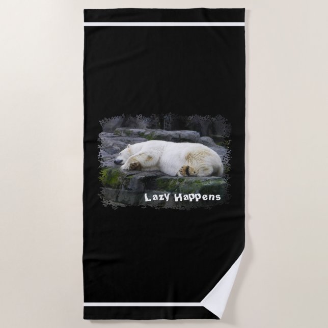 Serviette De Plage Lazy arrive Ours Polaire (Devant)