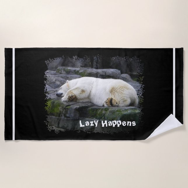 Serviette De Plage Lazy arrive Ours Polaire (Devant)