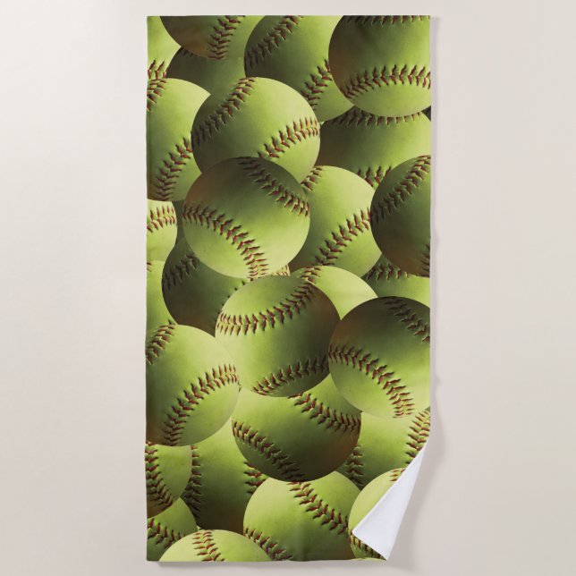 Serviette De Plage Le base-ball jaune a couvert Multiball (Devant)