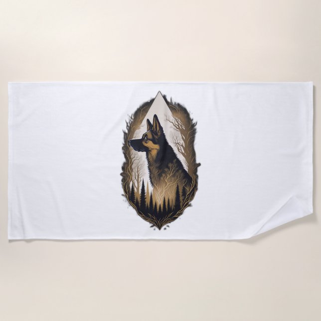 Serviette De Plage Le berger allemand 003 (Devant)