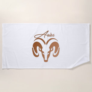 Serviette De Plage Le bronze porte le bélier Zodiac