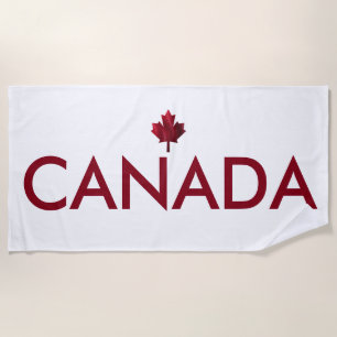 Serviette De Plage Le Canada et la Feuille d'érable rouge vif