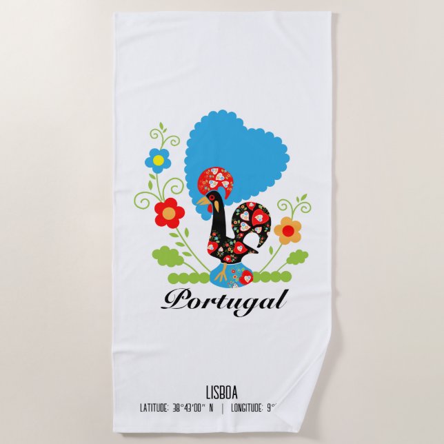 Serviette De Plage Le coq portugais (Devant)