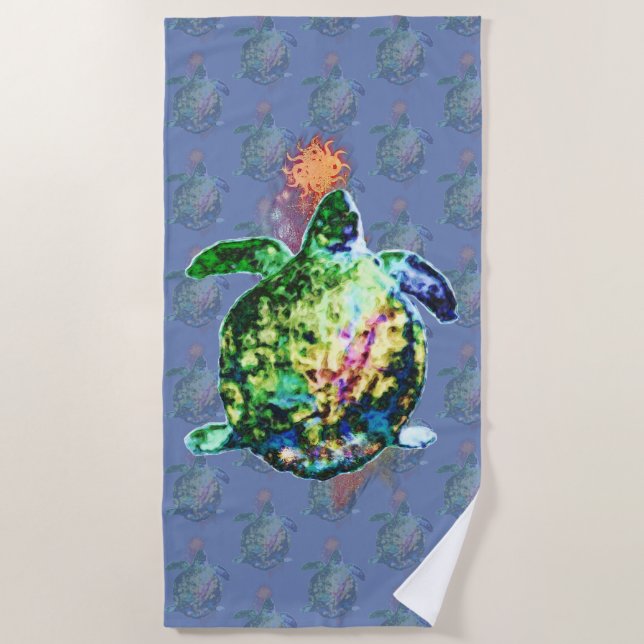 Serviette De Plage Le doigt de couleur cosmique (Devant)