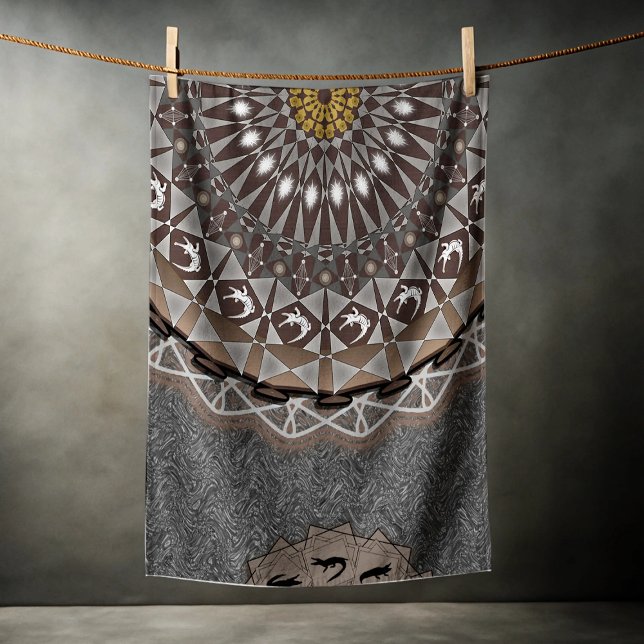 Serviette De Plage Le kaki crocodylus porosus mandala (Créateur téléchargé)