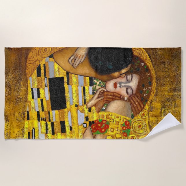 Serviette De Plage Le Kiss Gustav Klimt (Devant)