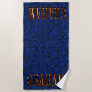 Serviette De Plage Le Logo Graham Name Sur Blue,