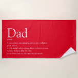 Serviette De Plage Le meilleur papa papa papa papa papa du monde Défi<br><div class="desc">Personnalisez la définition de votre père, père ou père spécial afin de créer un cadeau unique pour la Fête des pères, les anniversaires, Noël ou tout autre jour que vous voulez montrer combien il signifie pour vous. Une façon parfaite de lui montrer à quel point il est extraordinaire chaque jour....</div>