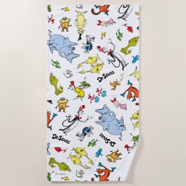 Serviette De Plage Le monde de Dr Seuss Pattern (Devant)