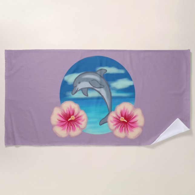 Serviette De Plage Le paradis des dauphins (Devant)