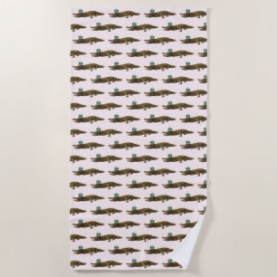 Serviette De Plage Le Royal Croc Chic Alligator Bijou rose pâle