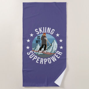 Serviette De Plage Le Ski Est Ma Superpuissance