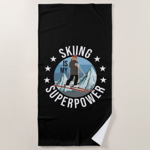 Serviette De Plage Le Ski Est Ma Superpuissance