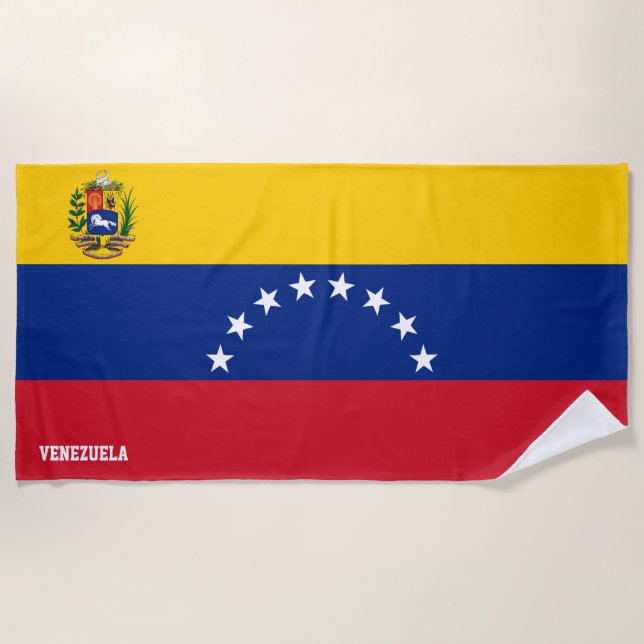 Serviette De Plage Le Venezuela Drapeau Splendide Patriotique (Devant)