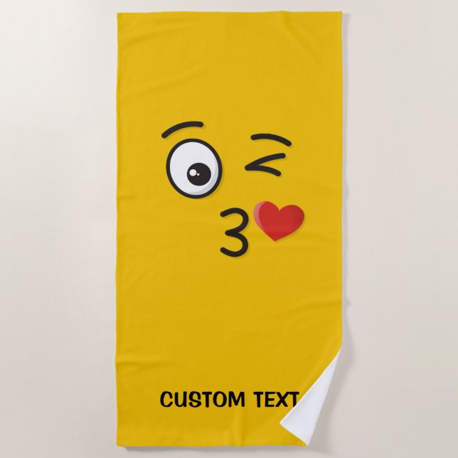 Serviette De Plage Le visage Jetant un baiser (Devant)