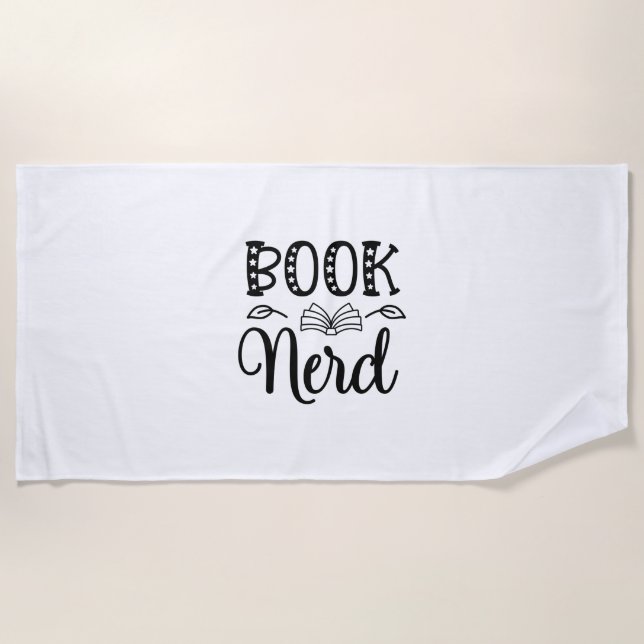 Serviette De Plage Lecture Art Book Nerd (Devant)