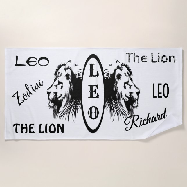 Serviette De Plage Leo personnel le lion Zodiac (Devant)